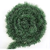 Photo 1 of 2 Pack 50 Foot Soft Christmas Garland, Non-lit Christmas Garland Ideal for Indoor and Outdoor Decor, Green Tinsel Garland for Holiday Wedding Party Decoration