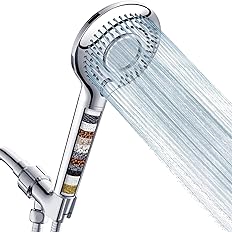 Photo 1 of FEELSO Filtered Shower Head with Handheld, High Pressure 3 Spray Mode Showerhead with 60" Hose, Bracket and 15 Stage Water Softener Filters for Hard Water Remove Chlorine and Harmful Substance