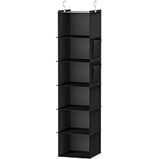 Photo 1 of Hanging Closet Organizers and Storage, 6-Shelf Hanging Closet Shelves, Black