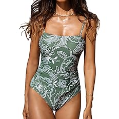 Photo 1 of (S) CUPSHE Women Swimsuit Small One Piece Bathing Suit Square Neck Cutout Back Tummy Control with Adjustable Spaghetti Straps