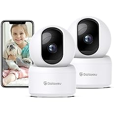 Photo 1 of GALAYOU Indoor Security Camera 2K, Pet Camera, 360 Degree WiFi Home Security Camera for Baby/Elder/Nanny with Night Vision, Siren, 24/7 SD Card Storage, Works with Alexa and Google Assistant G2-2Pack