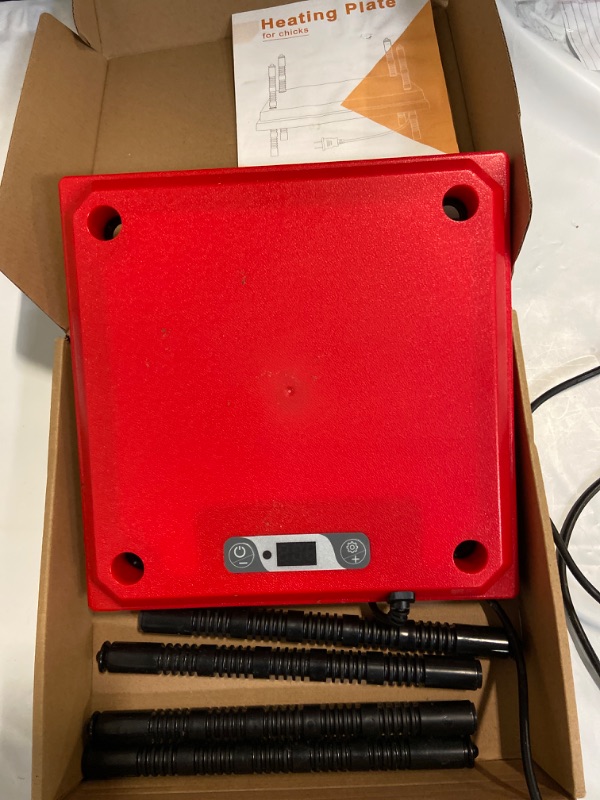 Photo 1 of Brooder Heater for Chicks: Chick Brooder Heating Plate with Easy- Cleaning Plate Poultry Coop Heater Chicks Warmer 10" x 10" for 15 Chicks Adjustable Height Brooding Heater 15 Watts