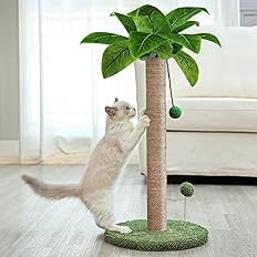 Photo 1 of Dohump Cat Scratching Post,23.6" Tall Scratch Tree with Premium Sisal Rope, Two Interactive Dangling Balls and Spring Ball Toys for Indoor Kittens and Cats