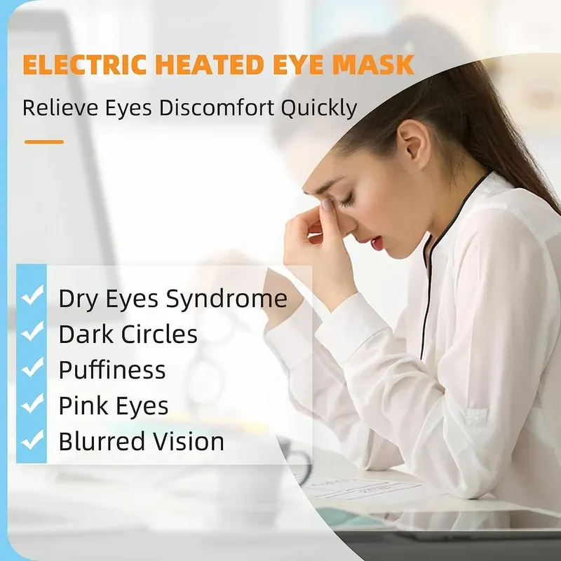 Photo 2 of Electric Heated Eye Mask for Dry Eyes, Relieving Some Eye Problems, Such as Blepharitis, Puffy & Dry Eyes, Dark Circles, & More, 3 heat levels and 4 timer settings(15, 30, 45, 60mins), Washable Cover 