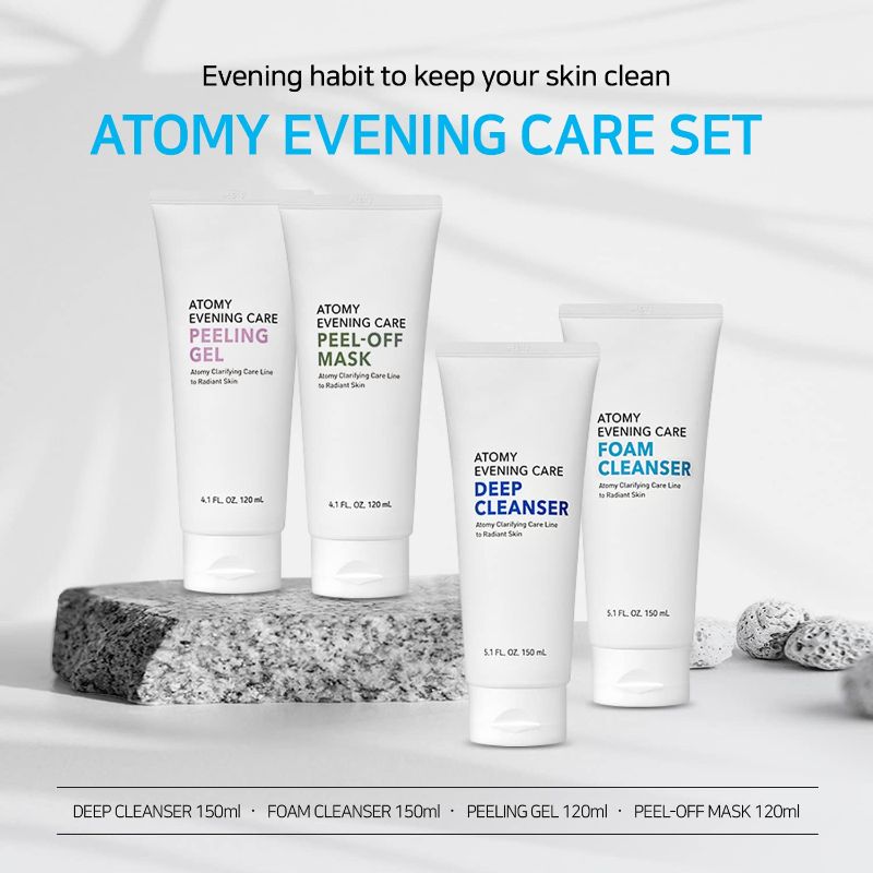 Photo 2 of ATOMY Evening Care 4 Set/DEEP CLEANSER/FOAM CLEANSER/PEELING GEL/PEEL-OFF MASK