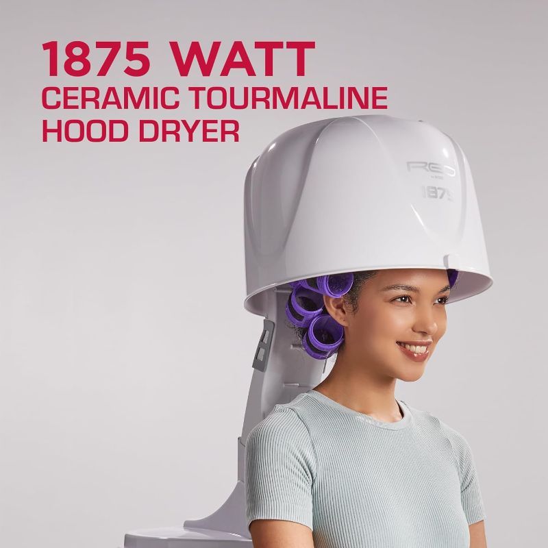 Photo 2 of RED By KISS 1875 Watt Ceramic Tourmaline Professional Hood Dryer, 4 Heat Settings Blow Dryer for Home & Salon, Height Adjustable Convenient Hooded Hair Dryer