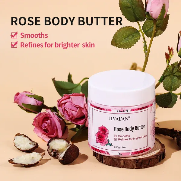 Photo 3 of Organic Rose Shea Body Butter & Cream Hydrates Softens Smooths & Refines Brightness In Dry Skin Quickly Long-Lasting Keeps Skin Silky Smooth & Hydrated Non Greasy Quick Absorbing 