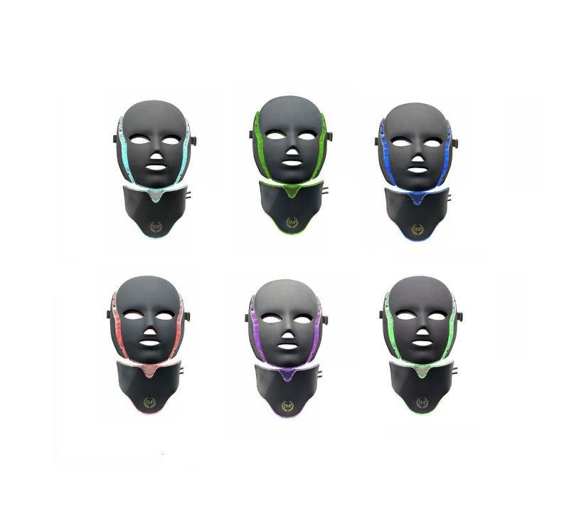 Photo 1 of Face and Neck Led Mask with Biotechnology Non-Invasive Anti-Aging Device 3 LED Lights, Infrared, and EMS Tech Collagen Growth Combats Unwanted Lines and Wrinkles Balance Color Pigment Improves Healing Time in Skin New