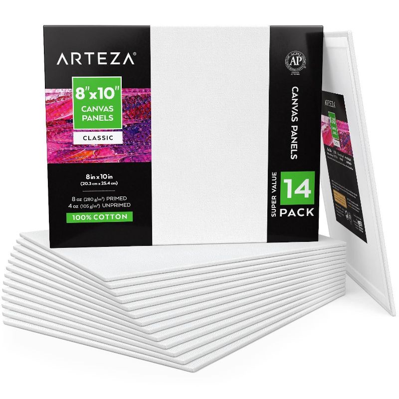 Photo 1 of Canvas Panels, 8 x 10 in - Pack of 14 | Arteza