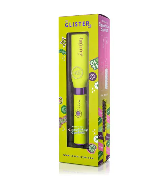 Photo 3 of Glister - Foldable Smoothing System Brush Detangles & Straightens In One Stroke For Sleek Frizz-Free Hair Leaving Hair Shiny & Glossy Has a Protective Tourmaline Gemstone Thermal Surfacing Temperature Settings Up To 430°F 360° Swivel Cord New