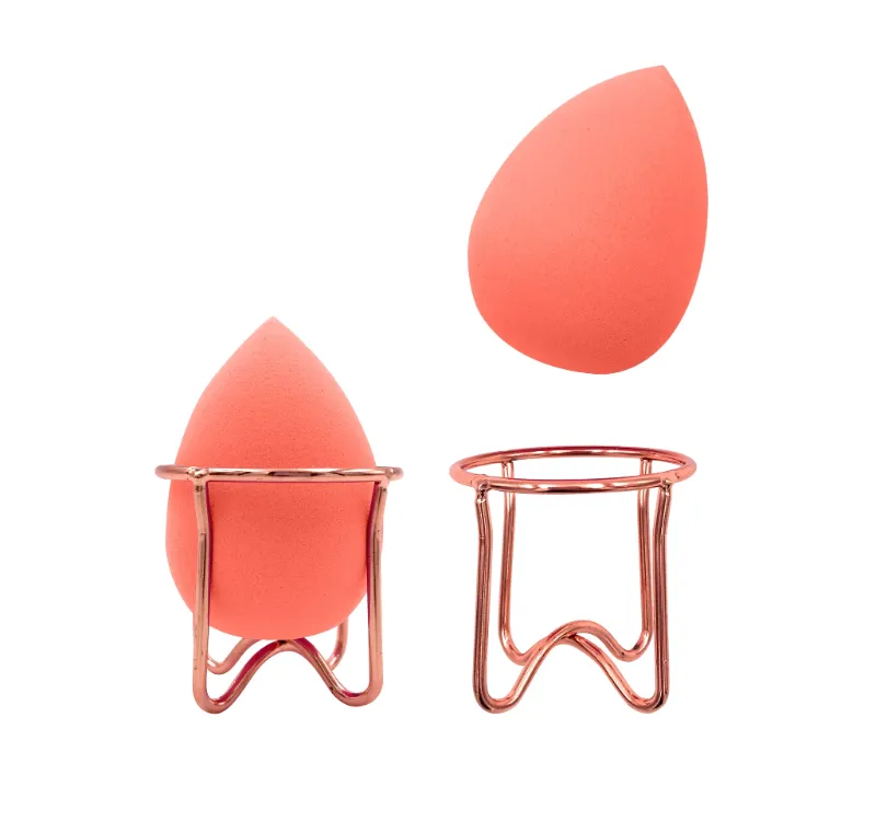 Photo 1 of Blood Orange 2 Pack Make You Glow Beauty Blender With Rose God Stand – Non Latex Spone For Seamless Blend Includes 2 Blenders & 2 Stands New