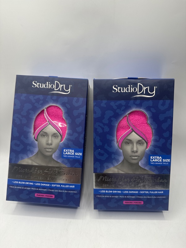 Photo 2 of 2 Pack Fuchsia Extra Large Hair Turban Quickly Absorbs Moisture Resulting In Less Blow Drying Less Damage Softer & Fuller New