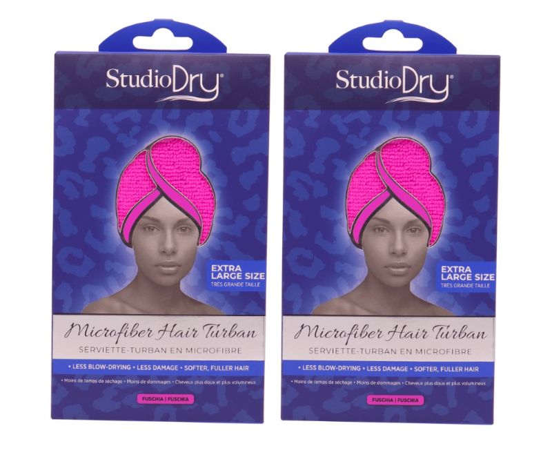 Photo 1 of 2 Pack Fuchsia Extra Large Hair Turban Quickly Absorbs Moisture Resulting In Less Blow Drying Less Damage Softer & Fuller New