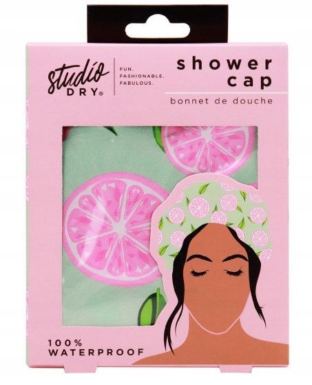 Photo 1 of 2 Pack Studio Dry Grapefruit Style Shower Caps 100% Waterproof Double Layered Durable New