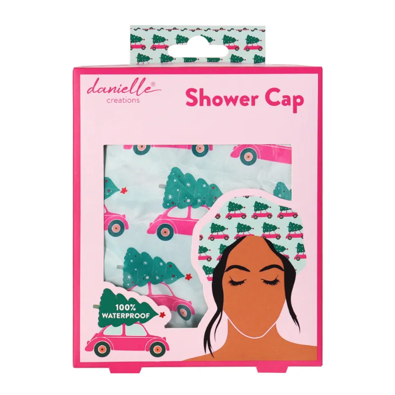 Photo 2 of 2 Pack Danielle Creations Holiday Car Print Waterproof Shower Cap New