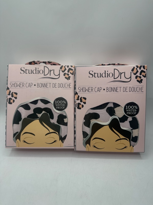 Photo 2 of 2Pk Leopard Print Shower Cap Washing your hair everyday strips it of natural essential oils and can leave your strands feeling dry and brittle Use this shower cap to combat this hair drama