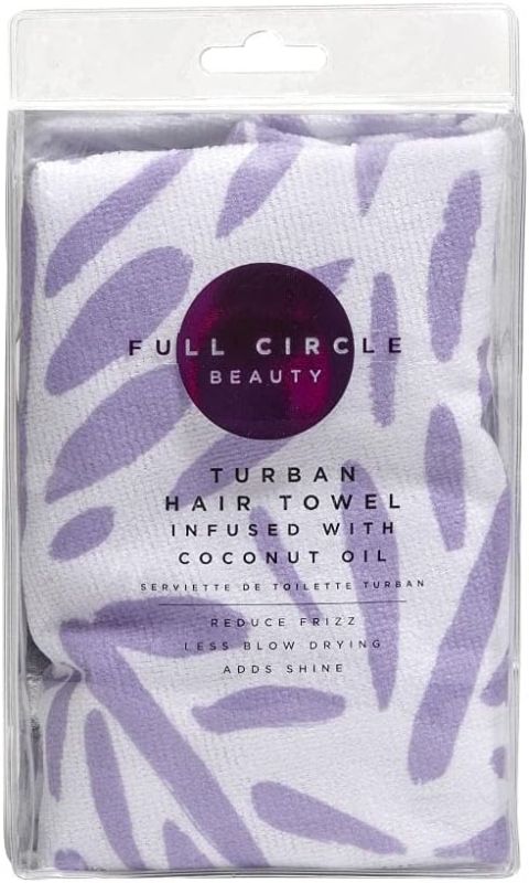 Photo 2 of 2 Pack Full Circle Beauty Coconut Oil Hair Turban Purple New