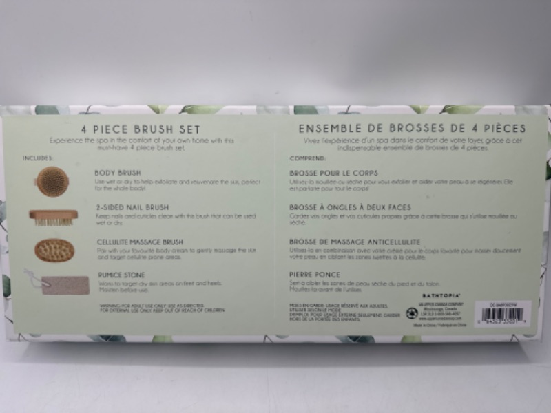 Photo 1 of 4 Piece Body & Feet Exfoliation Set Rejuvenates & Refreshes Skin Includes Bath Brush Massage Brush Nail Brush & Pumice Stone New