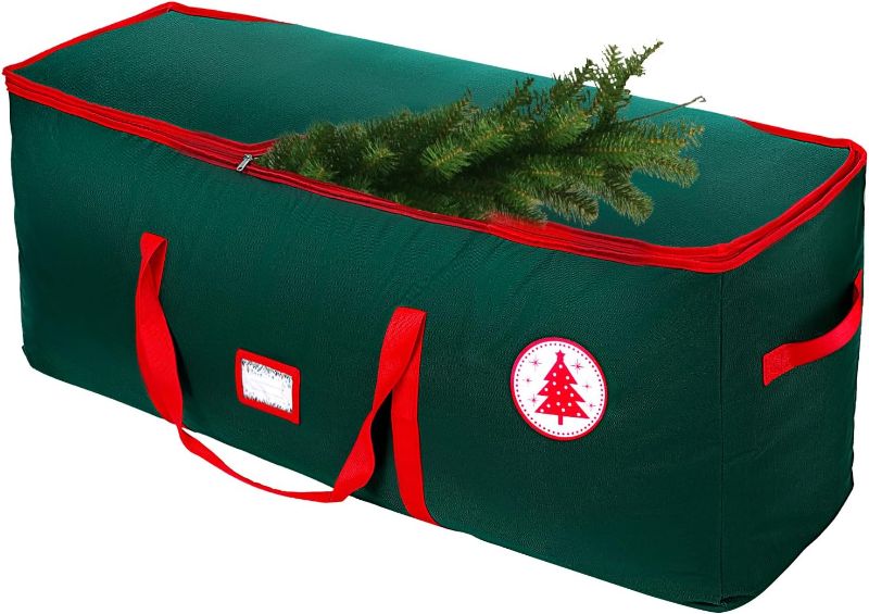 Photo 1 of NVRGIUP Large Christmas Tree Storage Bag, Fits Up to 7.5 ft Artificial Disassembled Trees with Durable Handles, Sleek Dual Zipper & Tag Card, Waterproof Tear-proof Holiday Xmas Bags Box for Years Use
