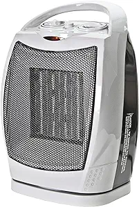 Photo 1 of Comfort Zone Oscillating Indoor Space Heater, Portable, Ceramic, Electric, Energy-Efficient, Adjustable Thermostat, Tip-Over Switch, Overheat Protection, Ideal for Home, Bedroom, Office, 1500W, CZ449E
