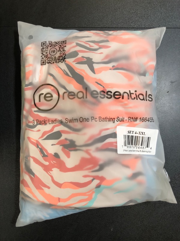 Photo 2 of Real Essentials 3 Pack: Women S One Piece Swimsuit Modest Athletic Bathing Suit Adults & Teens XXL