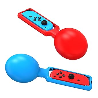 Photo 1 of EJGAME Switch Joy Pad Controller Grips,Game Maracas Accessories Compatible with Samba de Amigo: Party Central,2 Pack(Red and Blue)
