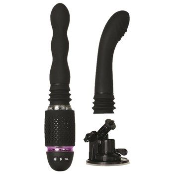 Photo 1 of 15 Cm Evolved Thrust and Go Vibrator with Interchangable Shafts Black
