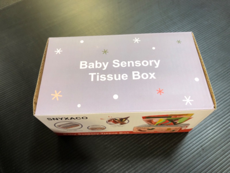Photo 2 of SNYXACO Baby Tissue Box Toy, Montessori Toys for Babies 6-12 Months Boys & Girls Gift, Magic Tissue Box Baby Montessori, Newborns and Kids,Product Size 7.0*3.7*3.1inch,Tissue Box Cover Medium