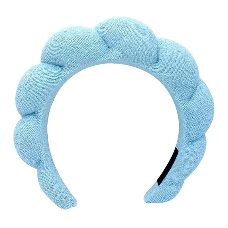 Photo 1 of 2 PACK // Spa Headband for Women, Makeup Headband Sponge Skincare Headband Soft Terry Cloth Fabric Hairband Hair Accessories for Washing Face, Makeup Removal, Shower, Skincare (BLUE)