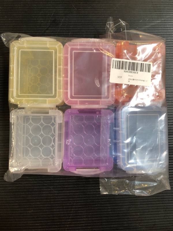 Photo 1 of 6 Pcs Mini Storage Boxes Plastic Storage Box Organiser Boxes with Lid Portable Storage Containers Boxes for Jewelry Beads Small Crafts Items