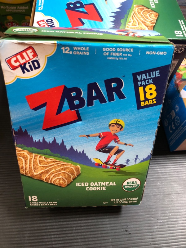 Photo 2 of CLIF Kid Zbar - Iced Oatmeal Cookie - Soft Baked Whole Grain Snack Bars - USDA Organic - Non-GMO - Plant-Based - 1.27 oz. (18 Pack)