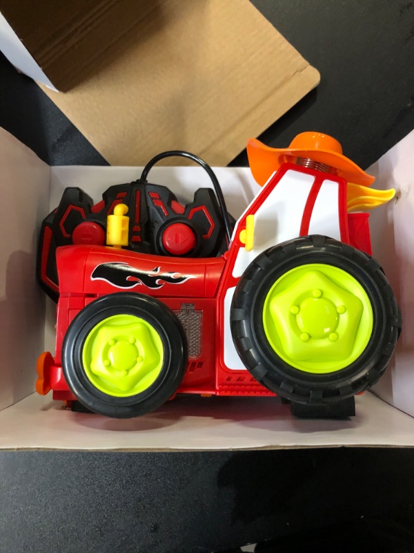 Photo 2 of Crazy Jumping Car Toy, 2023 New Remote Control Car with Headlights and Music, Fast Stunt RC Car, Double Sided RC Trucks, RC Crawler Toy Cars for Kids Gift for Boys Girls (Red)
