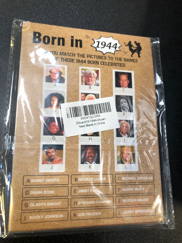 Photo 1 of 1944 Birthday Game Cards for 20 Guests, 80th Grandparents Birthday Game Set - Double Sided Printing with Answer