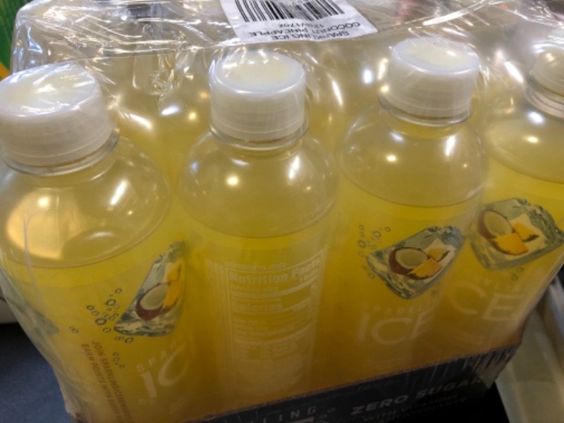 Photo 2 of Sparkling Ice, Coconut Pineapple Sparkling Water, Zero Sugar Flavored Water, with Vitamins and Antioxidants, Low Calorie Beverage, 17 fl oz Bottles (Pack of 12) BEST BY 7/13/2024