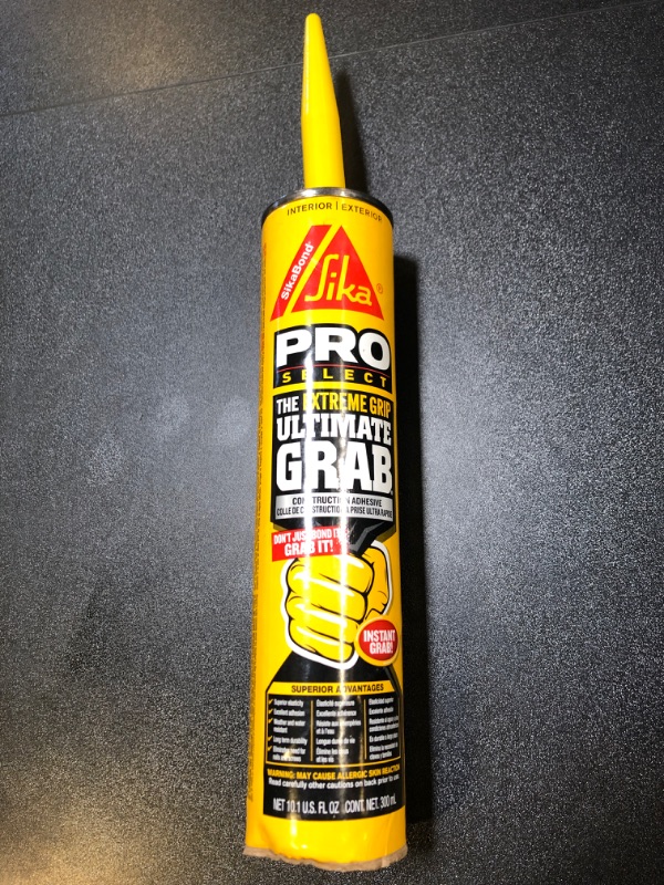 Photo 1 of Sika Corporation 476098 10.1 Oz Gray Sikabond Extreme Grip Ultimate Grab Construction Adhesive
