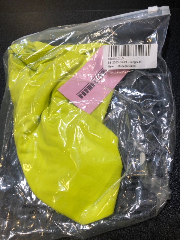 Photo 1 of Women’s Sleeveless Crop Tops Square Neck Double Layer Workout Fitness Basic Cropped Tank Top Medium 04-neon Green