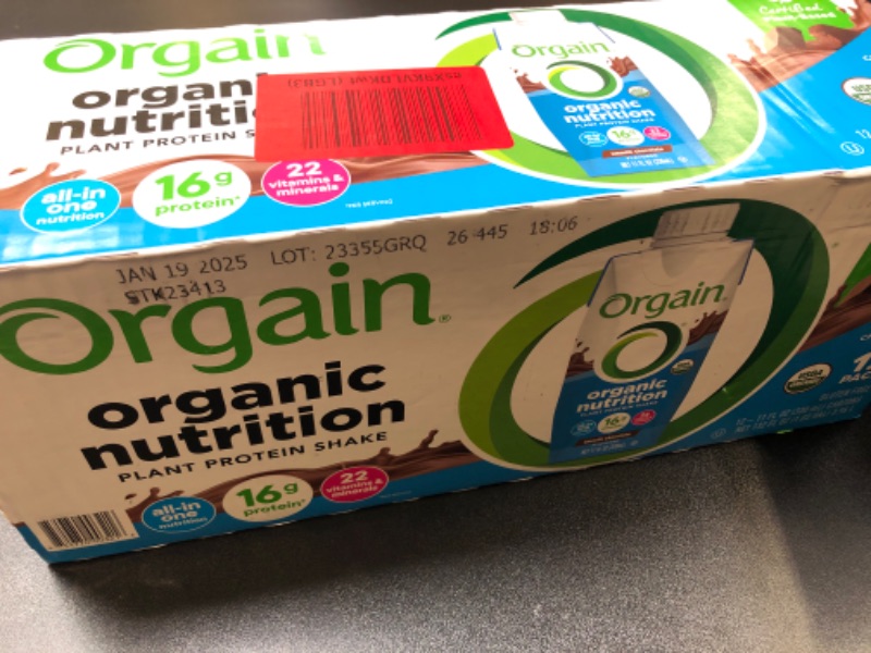 Photo 2 of Orgain High Protein Vegan Nutritional Shake, Smooth Chocolate - 12 pack, 11 fl oz cartons BEST BY 1/19/2025