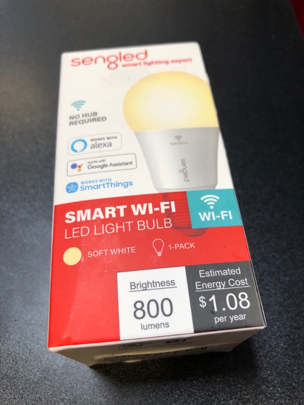 Photo 2 of Sengled Smart Bulb, Alexa Light Bulb Bluetooth Mesh, Smart Light Bulbs That Work with Alexa Only, A19 Dimmable LED Bulb E26, 60W Equivalent Soft White 800LM, Certified for Humans Device, 1 Pack 1 Count (Pack of 1)