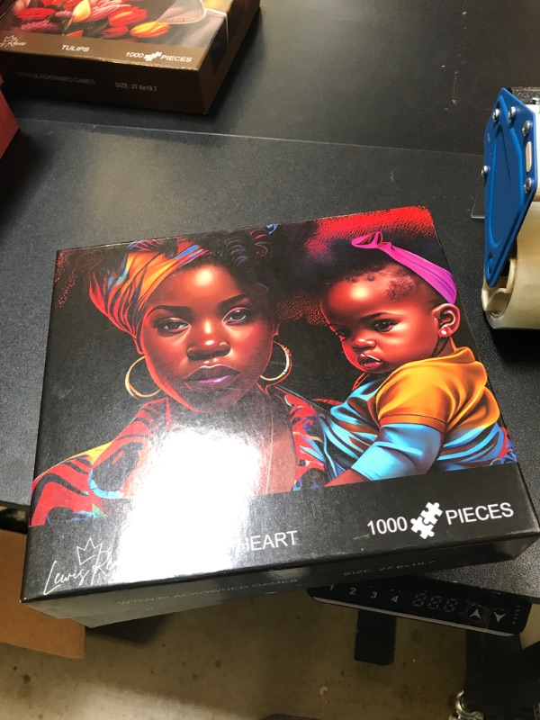 Photo 2 of Black Mom & Daughter Puzzle: 1000 Piece Heartwarming African American Jigsaw by LewisRenee, Cherish Family Bonding with Relaxing & Engaging Activity for African American Puzzles for Adults (My Heart)
