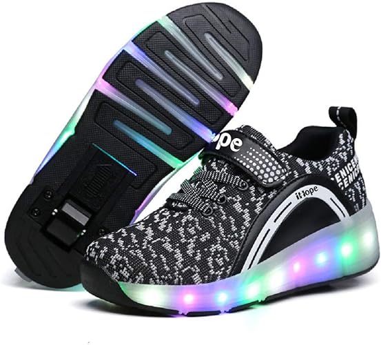 Photo 1 of SDSPEED Kids Roller Skate Shoes with Single Wheel Shoes Sport Sneaker LED
size 30