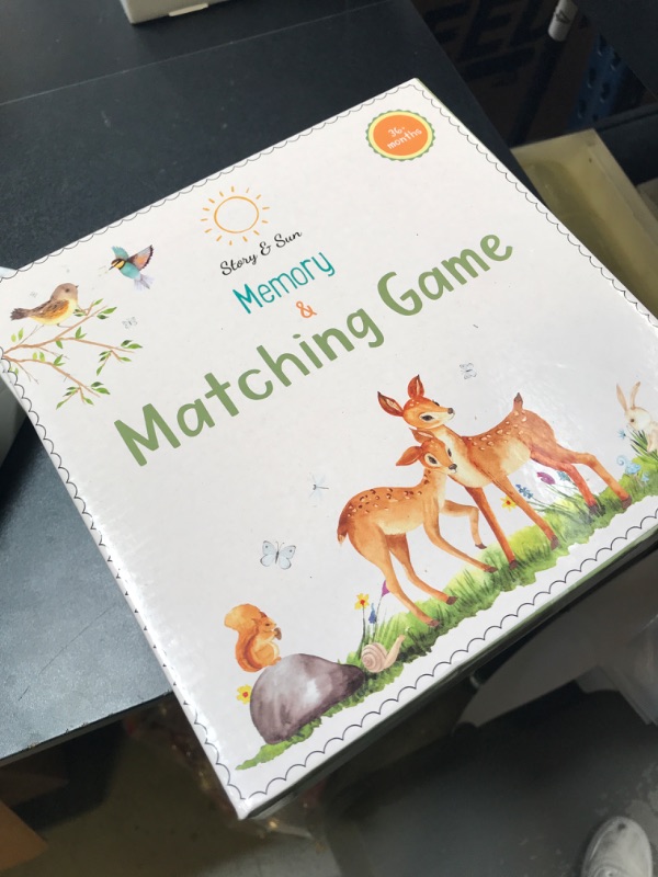 Photo 1 of Story & Sun Memory Matching Game with 12 Designs. Wooden Memory Games for Kids Ages 4-8. Toddler Matching Game, Memory Game and Concentration Game for 1 or 2-4 Players.