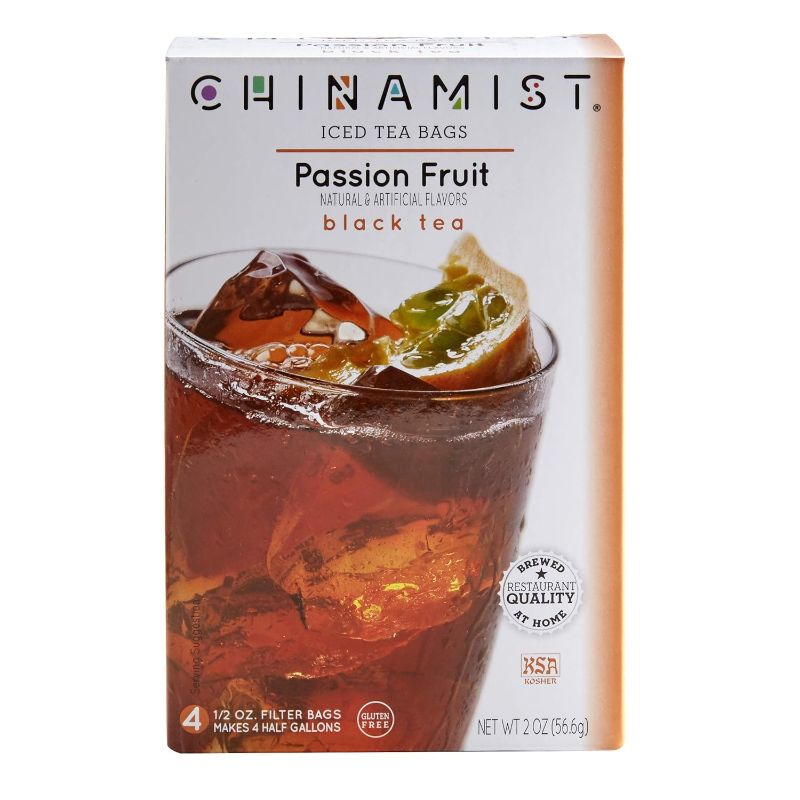 Photo 1 of China Mist Half-Gallon Passion Fruit Black Iced Tea Tea Bags 4 Ct
6 PACK EXP 8/30/2025 