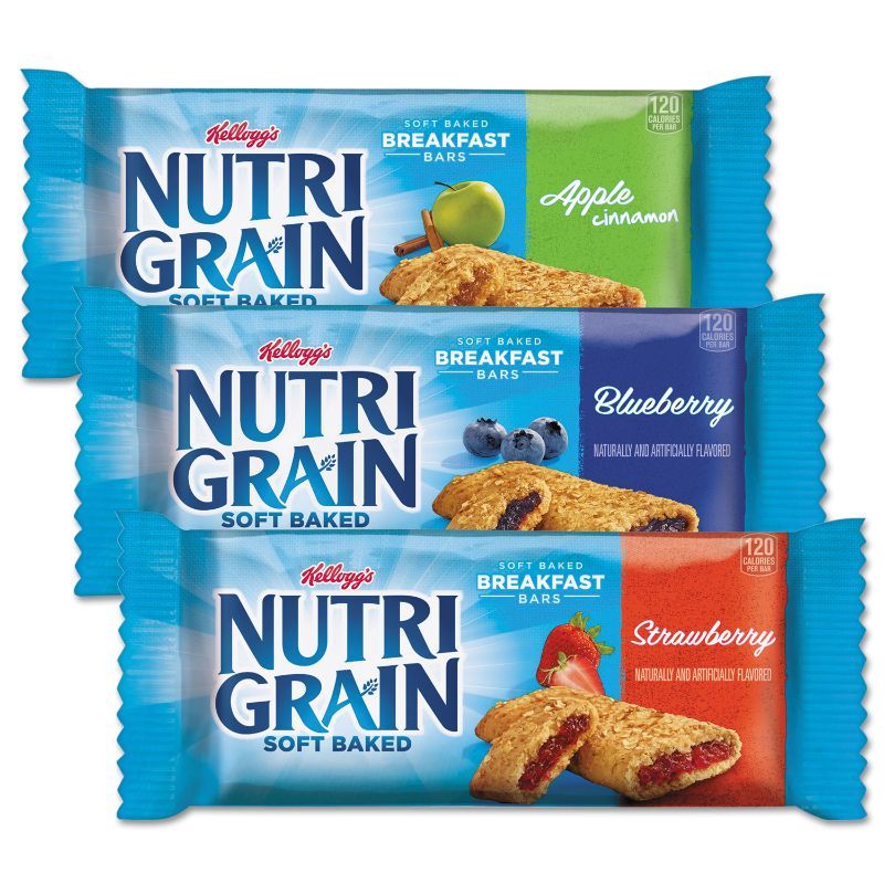 Photo 1 of Nutri-Grain Soft Baked Breakfast Bars, Kids Snacks, Whole Grain, Strawberry, Blueberry, Apple cinnamon 10.4oz Box (8 Bars in each box) 4 pack 
EXP SEP 29 2024