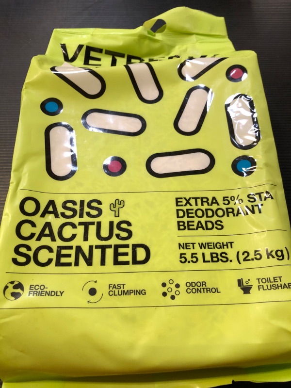 Photo 1 of VETRESKA Tofu Cat Litter, Strong Clumping Kitty Litter Flushable Cat Litter, Water Absorbent Tofu Litter, Dust Free Low Tracking Cat Litter, Cactus (5.5lb x 1bag) Cactus 1 bag