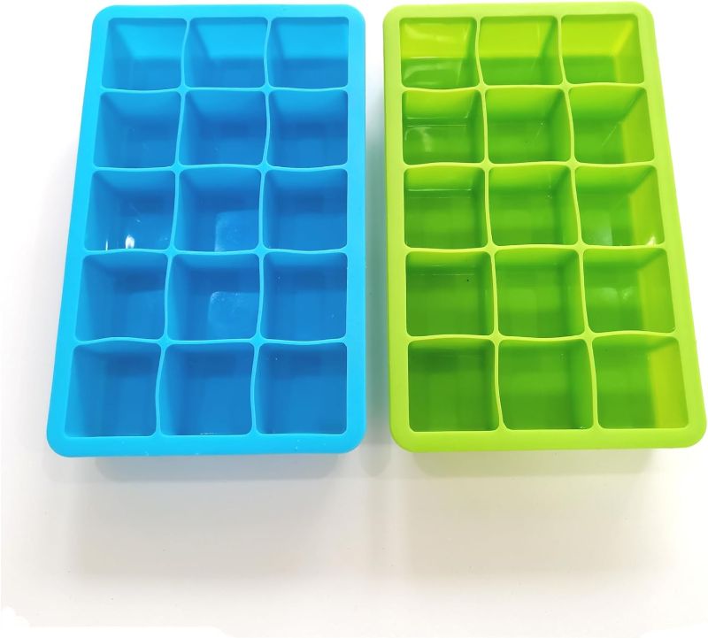 Photo 1 of 2 Packs ice cube tray,ice trays for freezer,Silicone ice cube trays for freezer,Ice cube trays, ice cube trays for freezer,Ice trays
