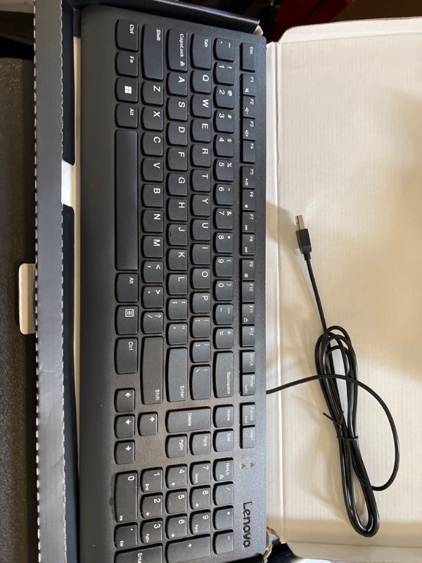 Photo 2 of Lenovo 300 USB Keyboard, Wired, Adjustable Tilt, Ergonomic, Windows 7/8/10, GX30M39655, Black