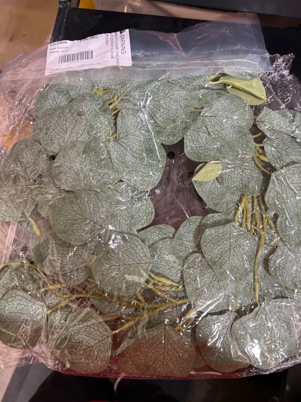 Photo 1 of  41Ft Artificial Eucalyptus Garland Greenery Faux Garland Bulk Silver Dollar Eucalyptus Leaves Vines Plants for Wedding Arch Wall Garden Decoration