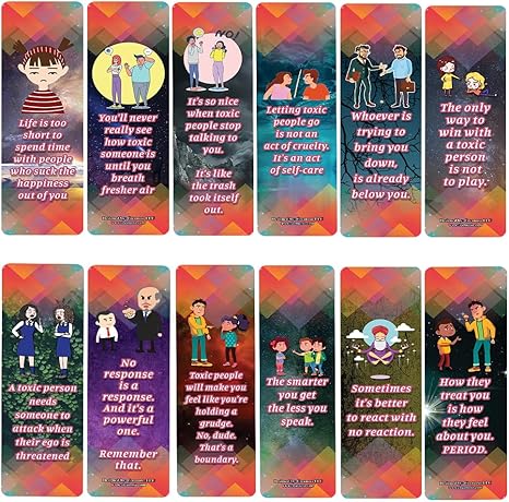 Photo 1 of Creanoso Remember When Facing Toxic People Quotes Bookmarks (10-Sets X 6 Cards) – Daily Inspirational Card Set – Interesting Book Page Clippers – Great Gifts for Adults and Professionals
