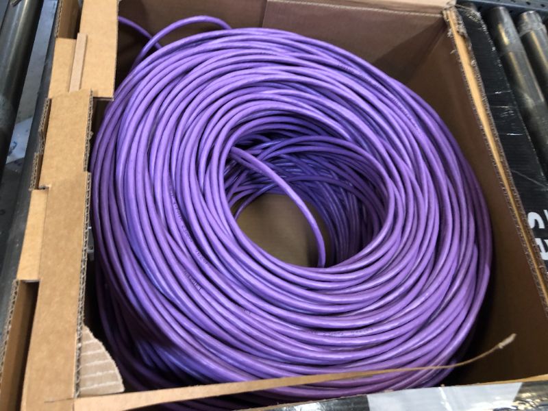 Photo 2 of | CAT6 Plenum (CMP) Cable 1000FT | Network Analyzer Test Passed | 23AWG 4Pair, Solid 550MHz Ethernet Cable 10Gigabit UTP, Purple