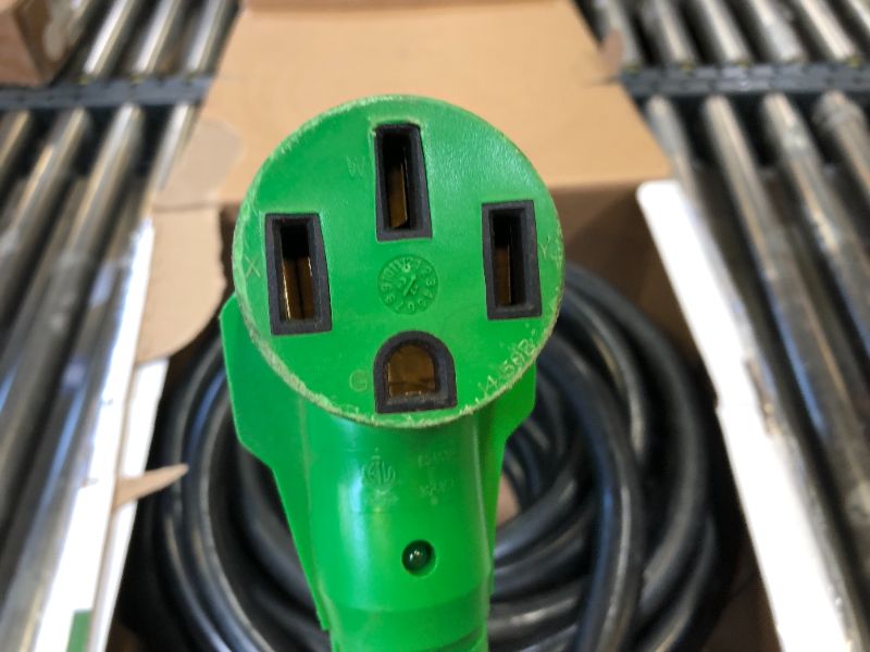 Photo 1 of RVGUARD 50 Amp 75 Foot RV/EV Extension Cord, NEMA 14-50P/R Heavy Duty Extension Cord with LED Power Indicator and Cord Organizer, Green, ETL Listed